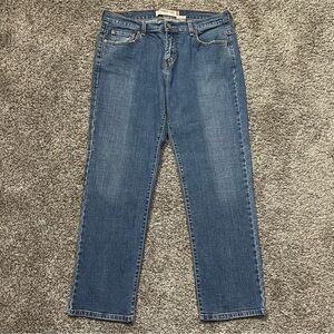 Levi's 505 Straight Leg Medium Wash Stretch Denim Jeans Size 12S